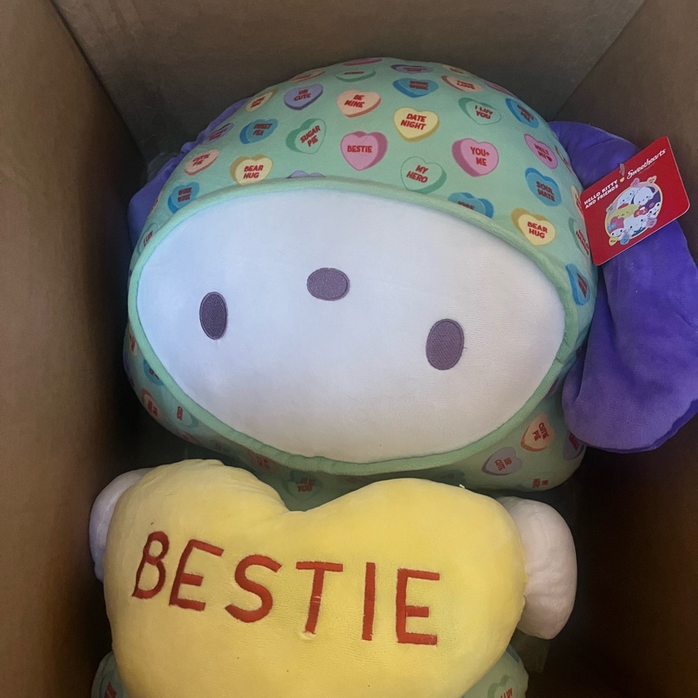 Sanrio Plush Toy with Heart - Green and Purple